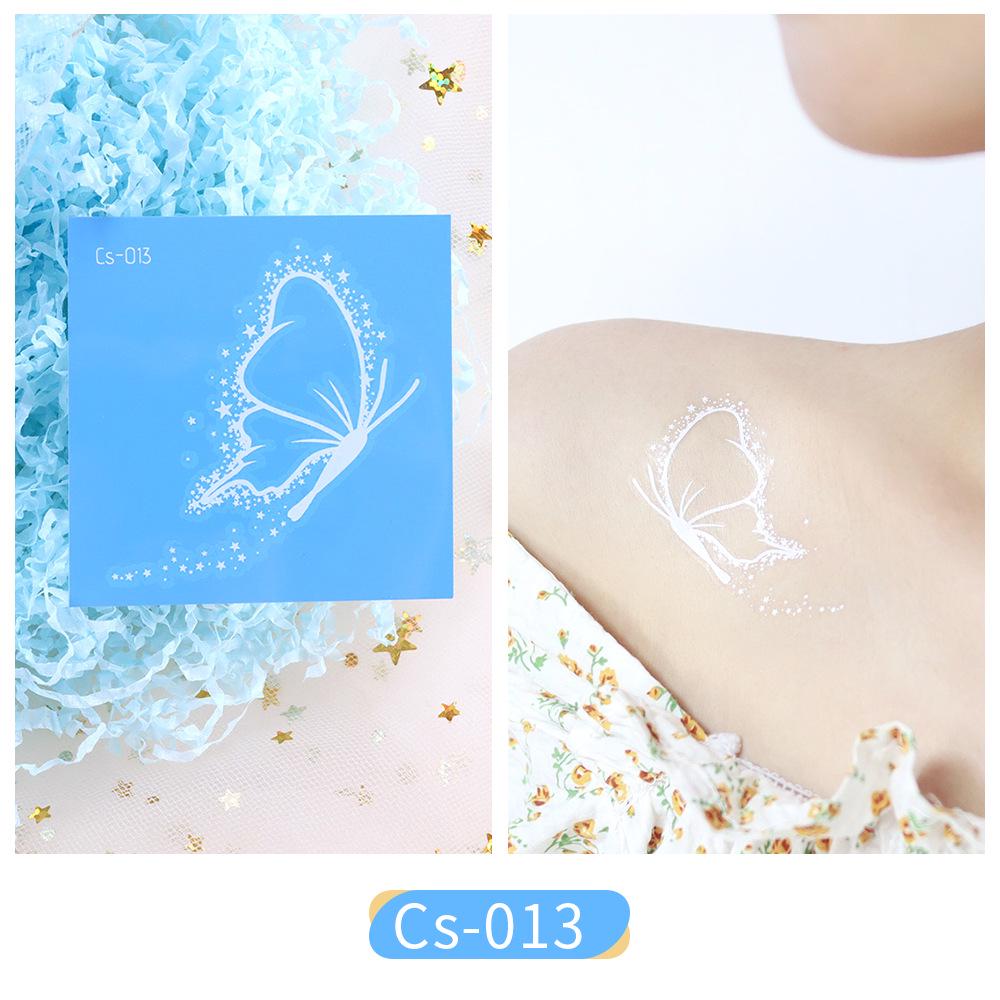 Trendy White Flower Temporary Tattoo Stickers for Face & Arm