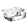 Multifunctional Stainless Steel Serving Tray Square Silver Food Platter Rust Resistant Dishwasher Safe Dinner Tray