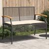 VidaXL Garden Bench with Cushion, Patio Seat, Terrace Chair, Outdoor Balcony Backyard Park Furniture, Black 366255