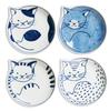 Ishimaru Togei Hasami Ware Coneco Small Side 12cm Set of Microwave and Dishwasher Japanese Made In Product 303324B652 Cat-Patterned Plates, Plates,