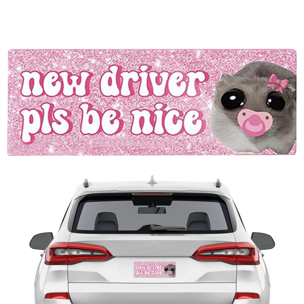 New Driver Magnet For Car Reusable Magnetic New Driver Decal Car Magnet Funny Animal Design For Driving Practice Safety Training