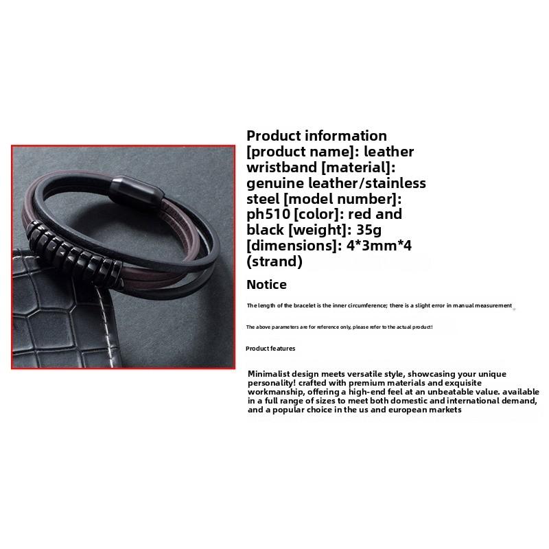 Meier Fashion leather cord handwoven bracelet men's bangle ethnic style hot selling jewelry
