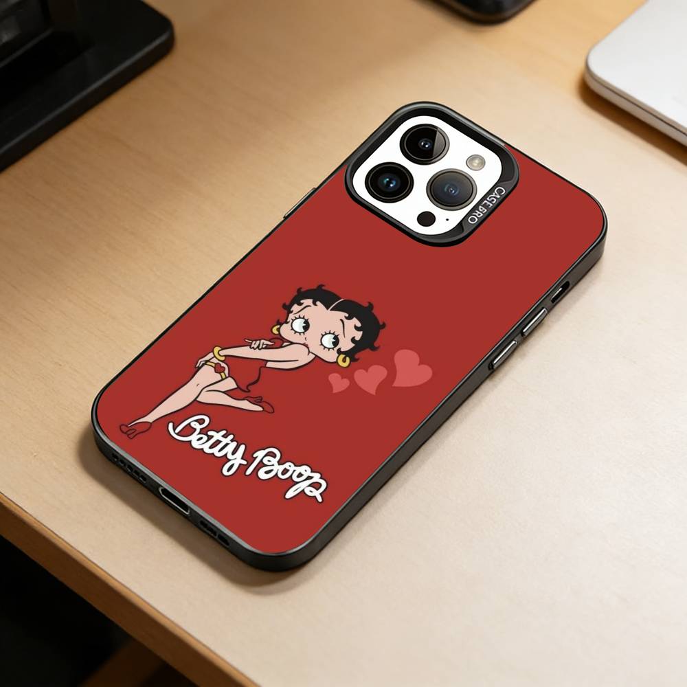 C-Cute-Бетти Буп-P Чехол для телефона для iPhone 17,16,15,14,13,12,11 Plus,Pro Max,XS,Цветной Серебристый Внутренний Чехол