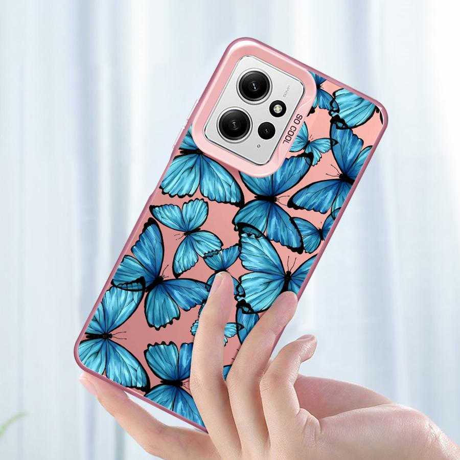 Чехол для Xiaomi Redmi Note 10Lite 10s 14 13 Pro Plus 12s 9s 11s 13 12 11 Pro Мягкий корпус Красивая синяя бабочка
