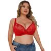 European and American Plus Size Sexy Lace Gathered Bra for Women