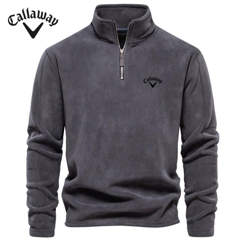 2025 Callaway Embroidered Couple Autumn and Winter New Item Stand Up Collar Half Zipper Long Sleeved Sweatshirt Trendy Casual Fleece Top
