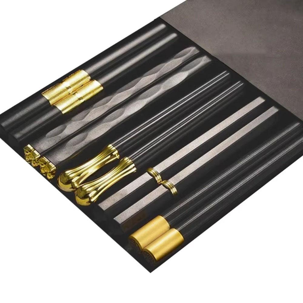 5 Pairs Zinc Zinc Alloy Sushi Chopsticks Reusable Kitchen Chopsticks Janpanese Chopsticks Set  Noodle