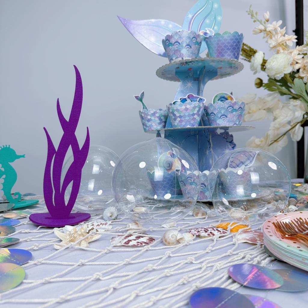 Mermaid Party Supplies Disposable Cutlery Plates Tablecloths Birthday Decorations Girls Baby Shower Dessert Table Set
