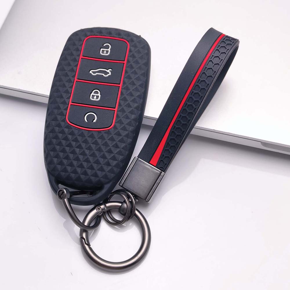 Чехол для брелока Chery Tiggo с брелоком, защита от царапин, ударопрочная защита, мягкая текстура для удобного захвата, отзывчивые кнопки, пылезащитный чехол
