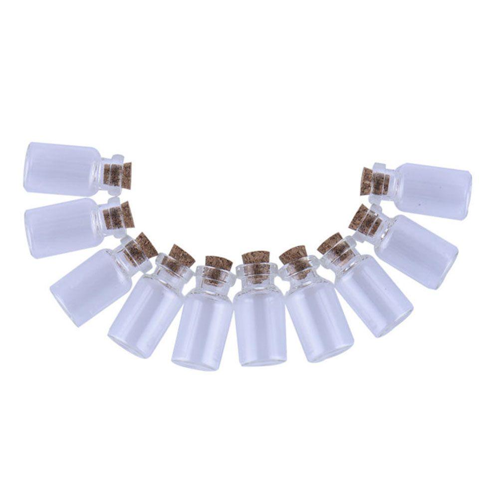 Newest Home Decoration 10ml Glass Craft Containers Mini Cork Stopper Glass Bottle Mini Messages Jar