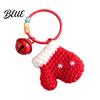 Handcrafted Yarn Accessory Crochet Christmas Keychain with Bell Handmade Tree Hat Glove Wreath Key Ring Pendant Holiday Bag Charm for Backpack,