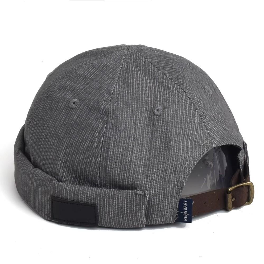 Solid Color Beanie Cap Adjustable Unisex Skullcaps Vintage Brimless Landlord Hat Men Women
