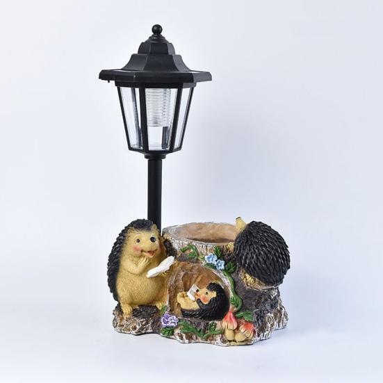 Садовая статуя со светодиодной солнечной лампой, устойчивая к погодным условиям, автоматическая зарядка, уличный декор для патио, светодиодная подсветка