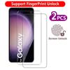 2 шт., закаленное стекло для разблокировки отпечатков пальцев, защитная пленка для полного покрытия экрана, чехол для Samsung Galaxy S21 S22 S23 S24 S24 + Ultra S23Plus S22Plus S24Plus