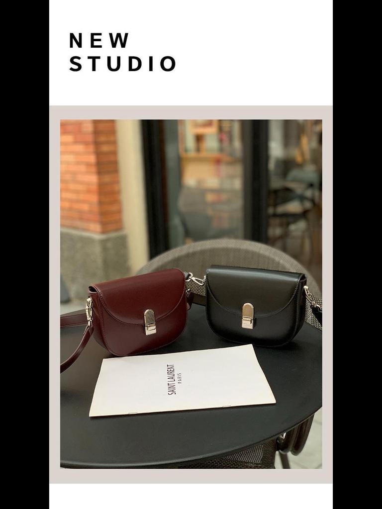 2024 Осень/Зима Женская модная полукруглая сумка через плечо из мягкой кожи с широким ремешком