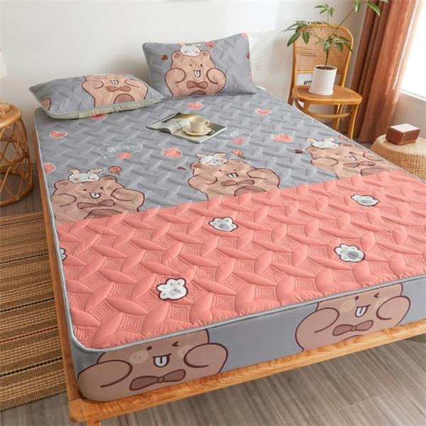 2023 стеганая простыня с героями мультфильмов, толстое постельное белье, наматрасник, сплошной цвет, простыня с эластичной резинкой, покрывало