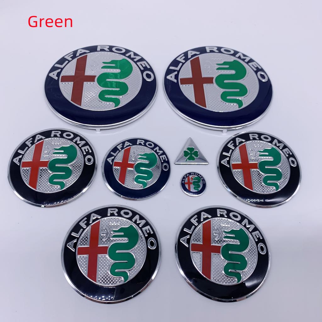 1set 9pcs for Alfa Romeo 156 159 166 149 GT CAR Logo 74mm Hood Trunk Wheel Center Cap Emblem Brera Spider Giulietta StelvioZA3
