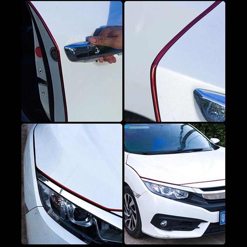 5/10M Chrome Car Door Edge Protection Strip Auto Door Anti Collision Strip Door Moldings Trim Adhesive Scratch Protector