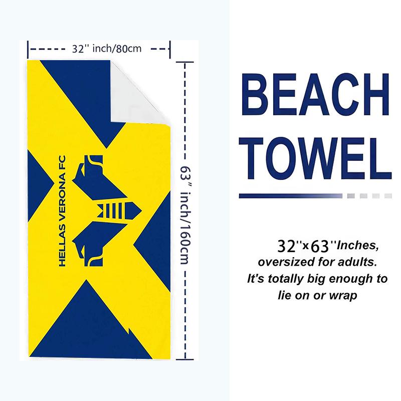 Hellas Verona Print Beach Towel, Large Soft Quick Dry Towel for Beach Camping Swimming