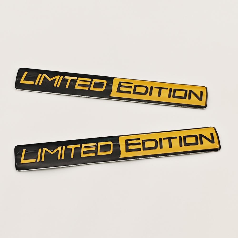 2PCS Limited Edition Emblem Badge 3D Metal Logo Decal Sticker For Rear Trunk Side Fender Car Motorcycle Racing Sport Accessories