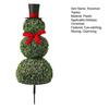Yousheng Christmas Snowman Topiary Artificial Snowman Shaped Topiary Tree Pot with Red Bow Santa Hat for Indoor Outdoor Home Porch Yard Holiday Decor