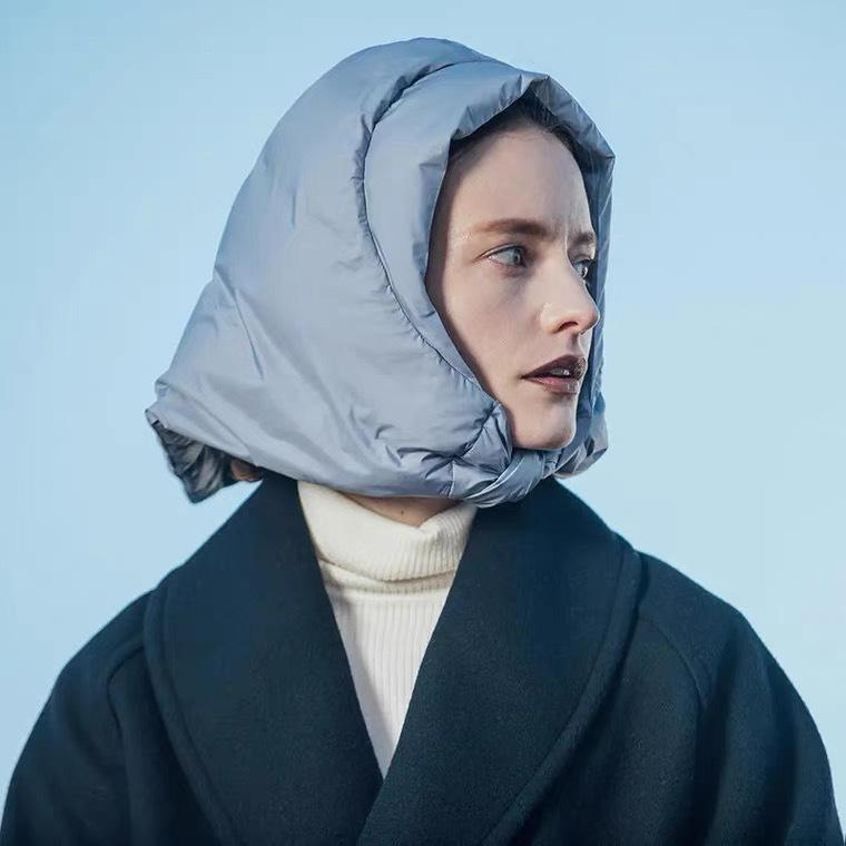 Зимний платок на голову, теплый капюшон, пуховый хлопковый треугольный шарф, женский утолщенный ветрозащитный водоотталкивающий головной убор для улицы с капюшоном на шею