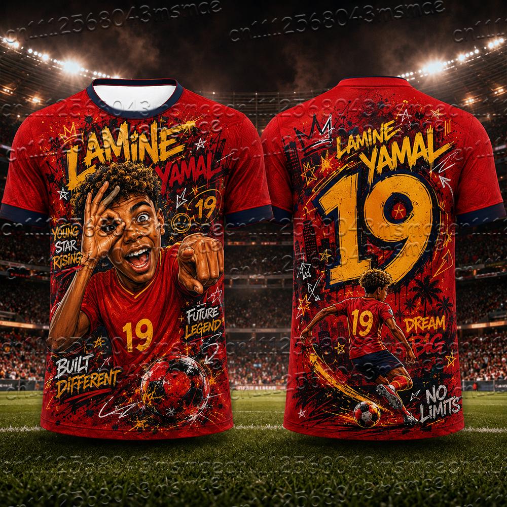 Men's Football Short Sleeve Splash Graffiti Print Quick Dry Breathable Training Top