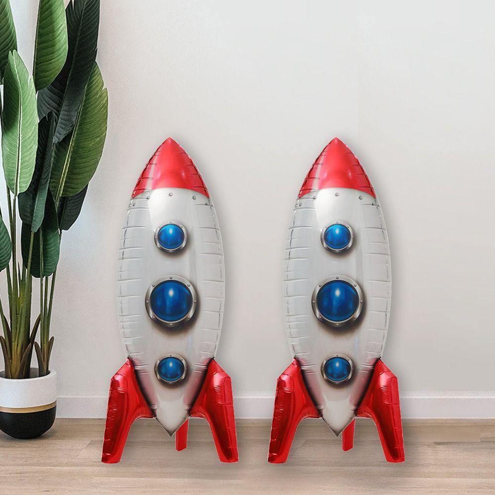 Foil Balloons 4D Rocket Outer Space Suppliers Rocket Mylar Balloon Boy