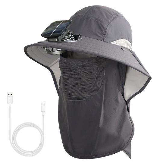 Мужская шляпа от солнца с двойным источником питания, широкополая шляпа от солнца с шалью, защитой лица, для рыбалки, походов, садоводства