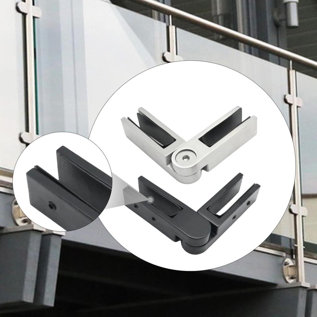 Adjustable Glass to Glass Clamp Railing Clip Bracket Support Stainless Steel Professional Railing Clamp for Stairs Balustrade