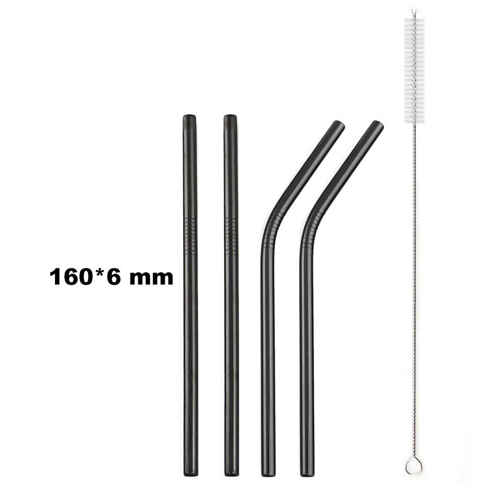 Металлическая золотая соломинка, 4 шт., с щеткой для чистки посуды, соломинка из нержавеющей стали 304, многоразовые соломинки для питья