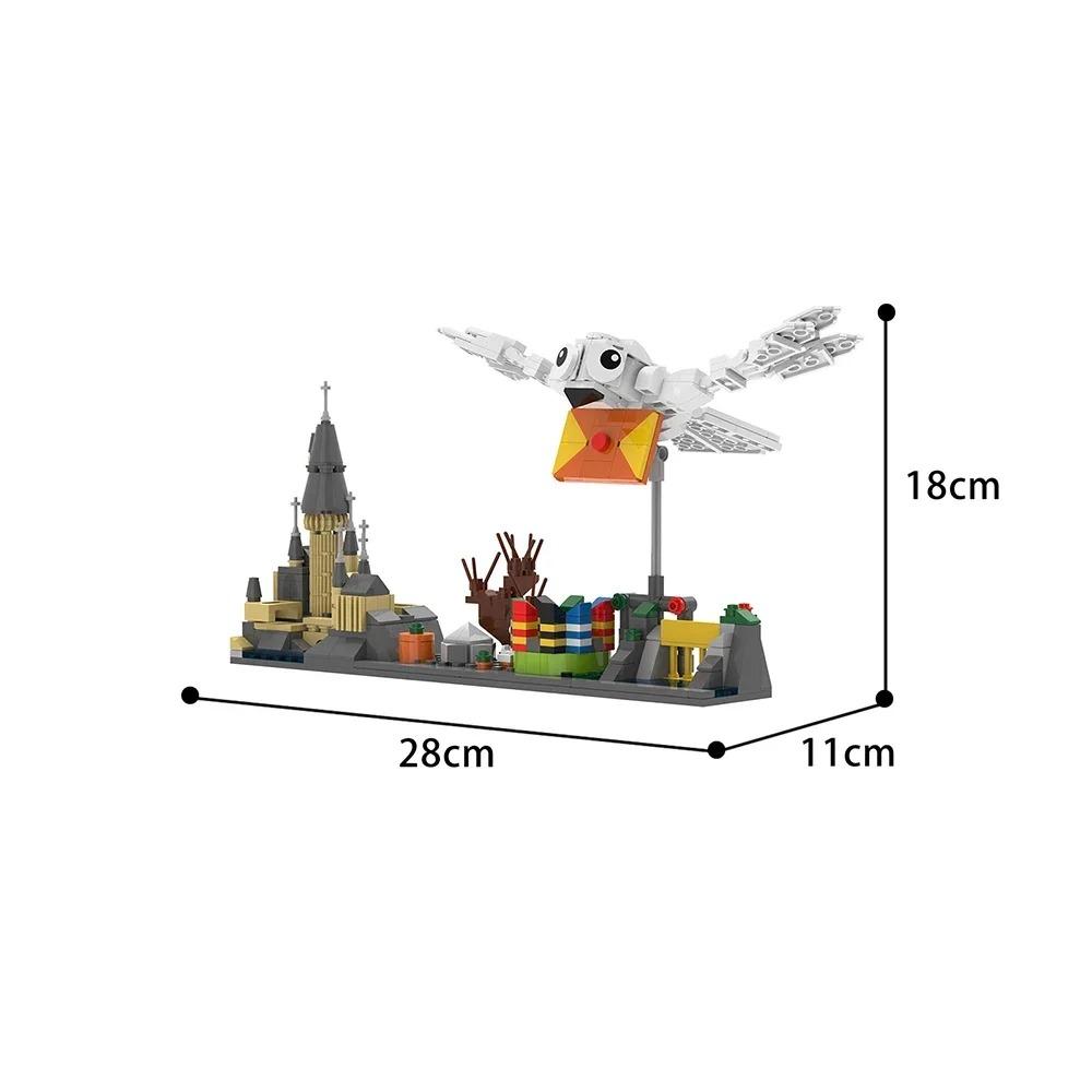 Силуэт города MOC Назад в будущее Сказочный волшебный замок Дом Кино Архитектура Строительные блоки Городские игрушки Туристический сувенир
