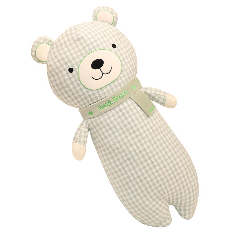 Bear Long Pillow Plush Toy Stuffed Animal Washable Doll for Kids Sleep Comfort Girl Gift