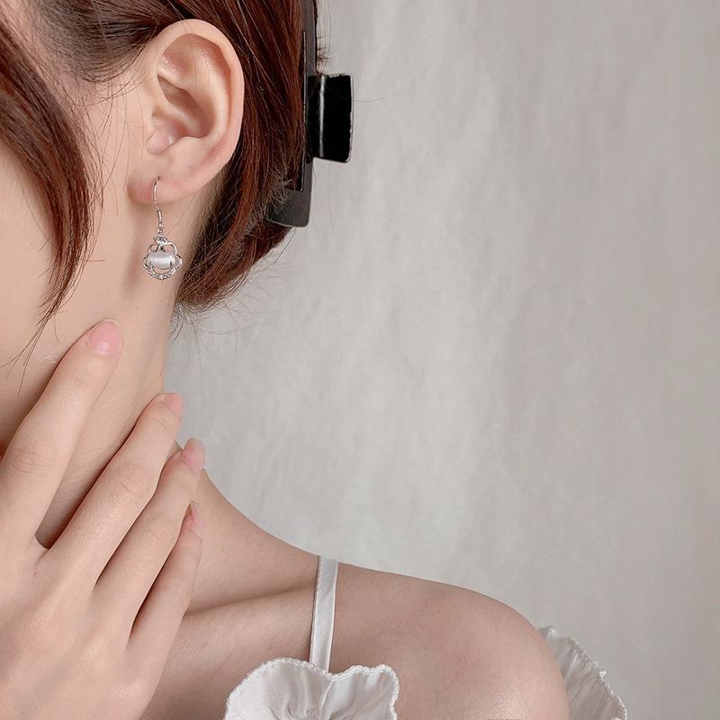 Серьги из серебра S925 с камнем кошачий глаз, замок Руйи, мир, женские, легкая роскошь, высокое качество, модные украшения