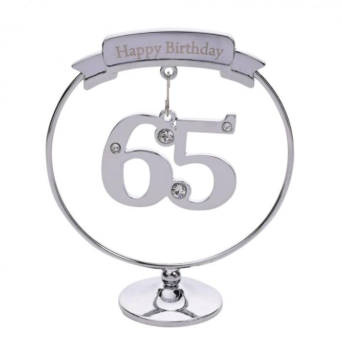 Crystocraft Free Standing 65th Birthday Ornament