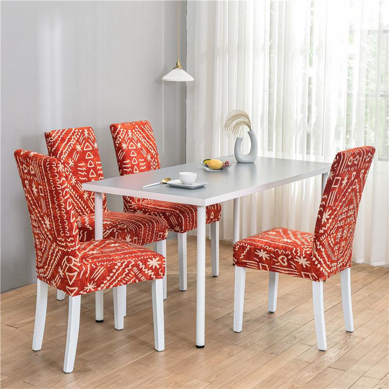 Printed Spandex Chair Covers Removable Anti Dirty Seat Protectors For Kitchen Banquet Wedding Restaurant Dining Room