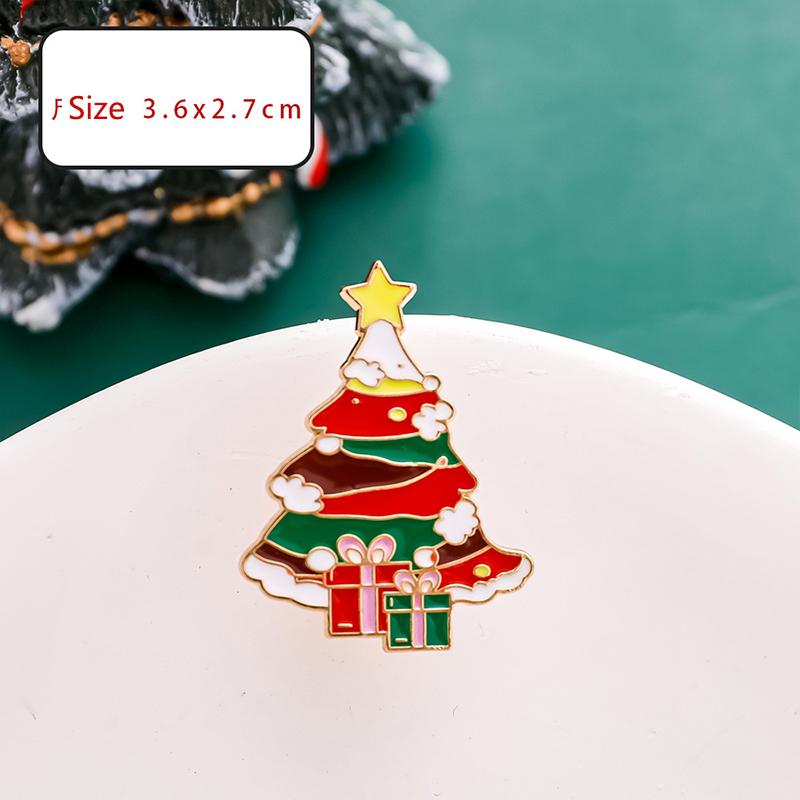Модная металлическая рождественская брошь мультфильм милый Санта-Клаус снеговик дерево лось эмалированный значок одежда аксессуары подарки