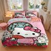 3 шт. Постельное белье в древнем стиле с рисунком Hello Kitty, комплект из трех предметов (1 Наволочка + 2 Наволочки, Без Наполнителей),  Мягкий и удобный W004
