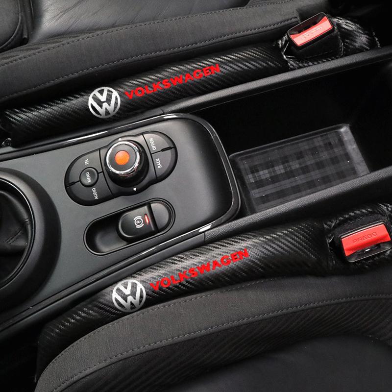 VW Valve Stems Caps Carbon Fiber Leakproof Protective Seat Gap Car Cover Pad For VW Volkswagen Golf Polo Passat Touran Jetta Access
