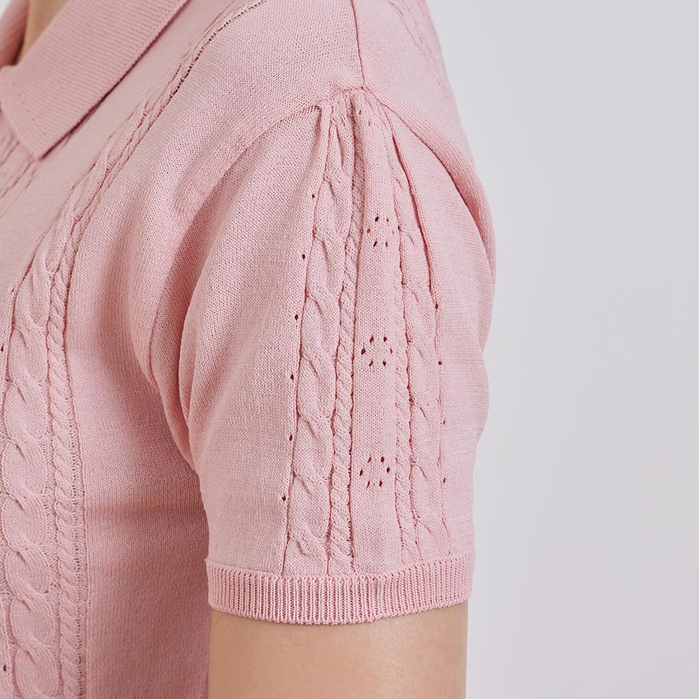 J.JANE Summer Scallop Polo Knit (Pink)