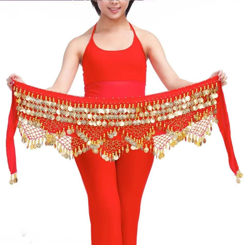 Creative Dancing Waist Belt Glitter Sequins Belly Dance Hip Scarf  Dancer Accessories