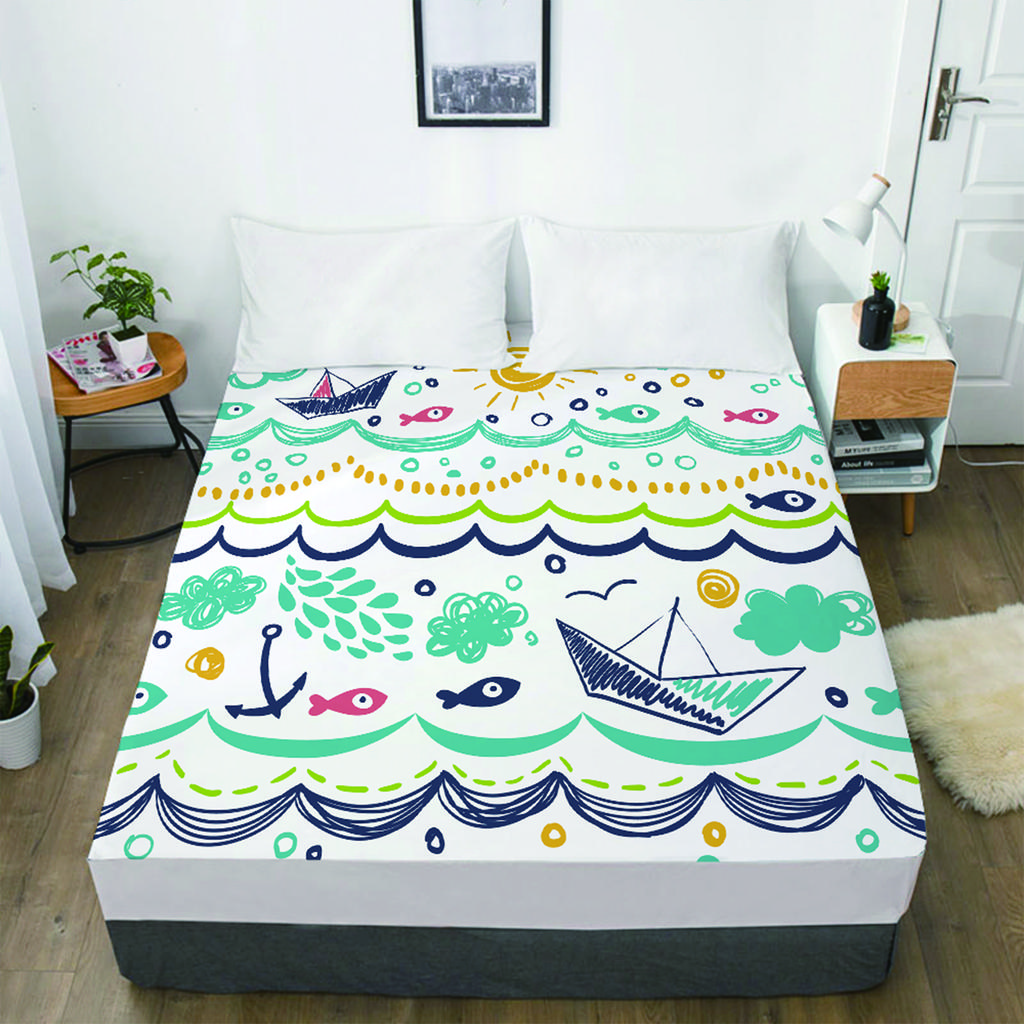 Постельное белье 3D-печатный узор простыня чехол для матраса эластичная простыня на резинке комплект из 3 предметов домашний текстиль