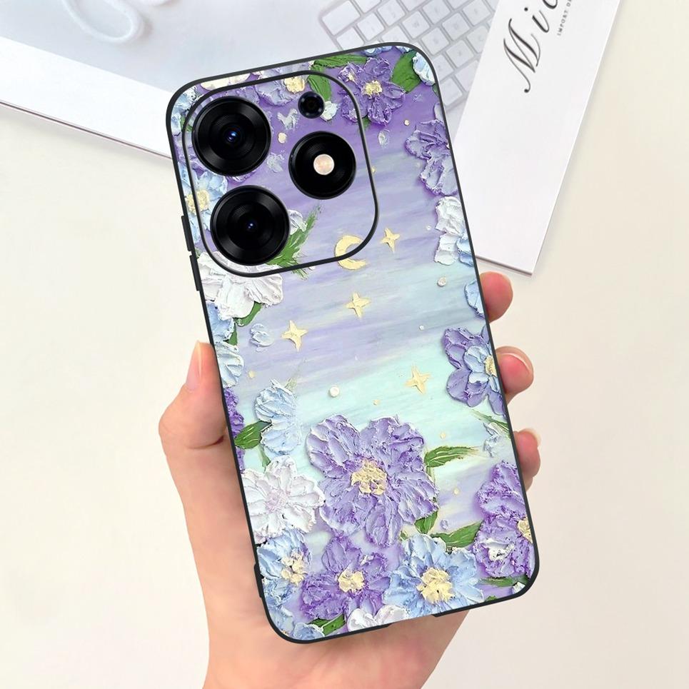 Для Tecno Spark 10 Pro 10C Spark 9 Pro 9T Spark 8C Spark 7 Чехол для телефона Черное Небо Луна Ночь Стильный Бампер Оболочка Жидкий Силикон