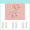Elegant Alloy Star And Moon Earrings Trendy Fashion For Women Stylish Geometric Design