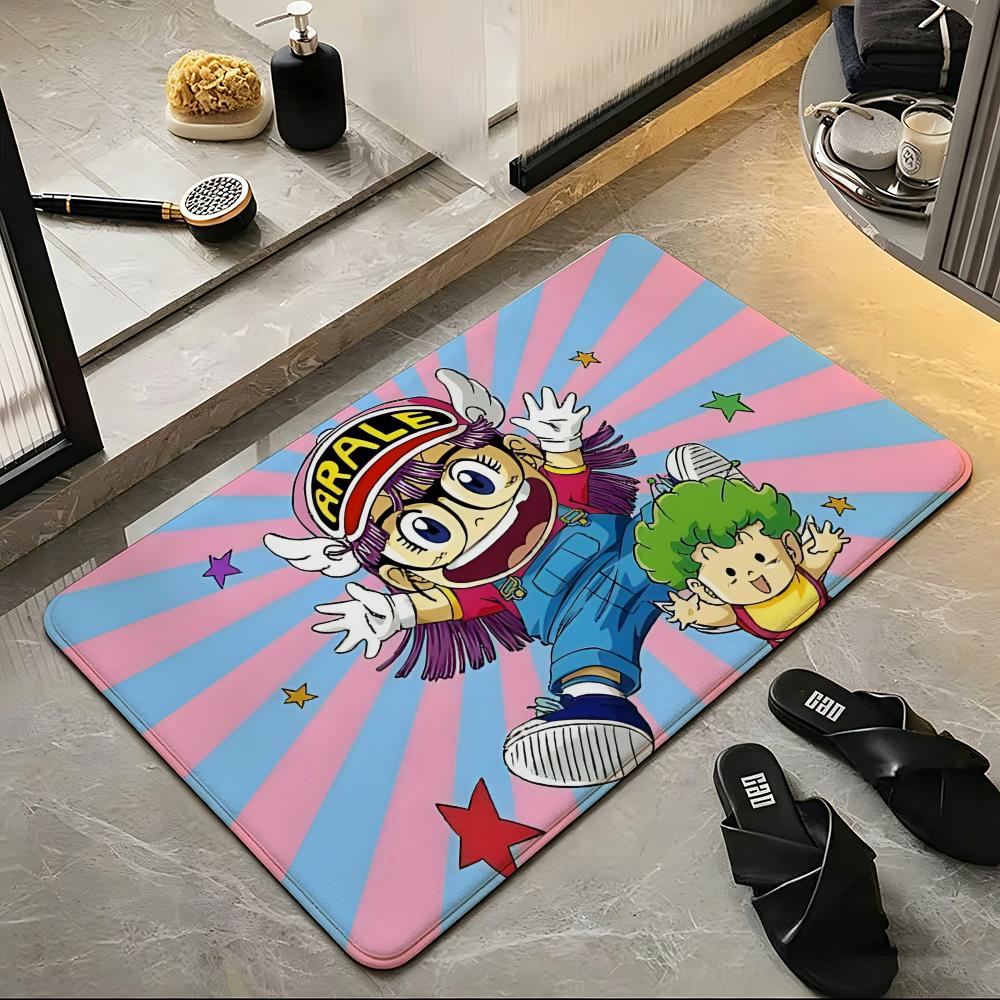 Anime D-Dr. S-Slump Floor Mat Soft Flannel Floor Mat Suitable for Entryways, Living Rooms, Bedrooms, and Bathrooms