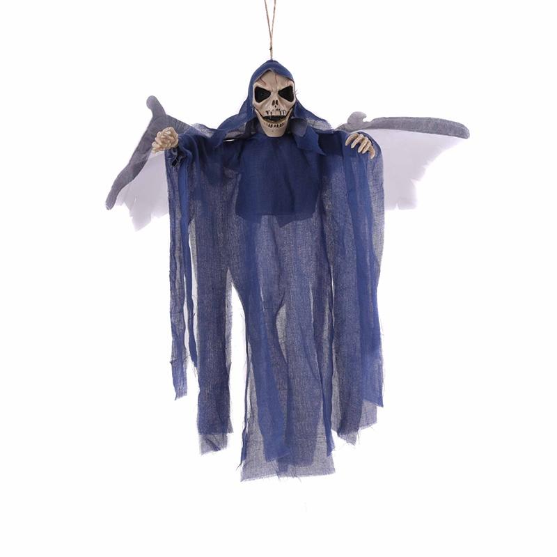 Жутко-классный подвесной череп-призрак с сенсорным управлением для устрашающей Хэллоуинской атмосферы