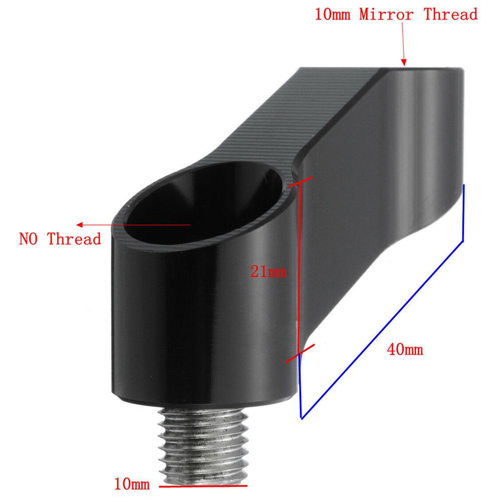 2x 10MM M10 Мотоциклетный удлинитель для зеркала заднего вида, адаптер, черный