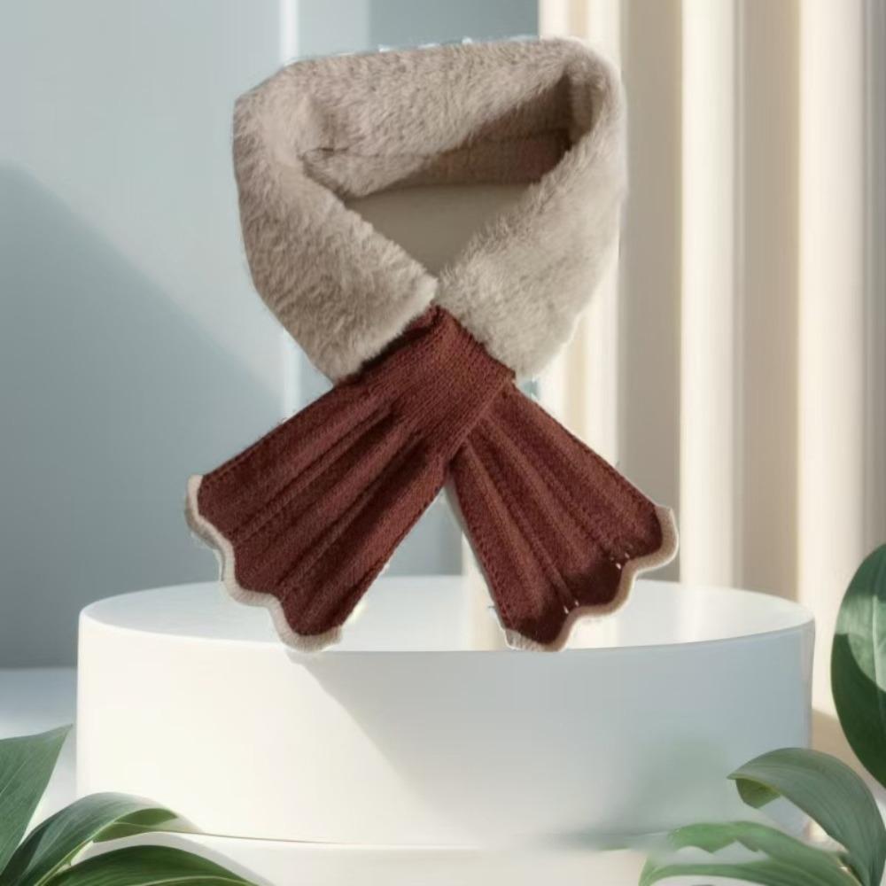 Shawl Knitted Scarf Windproof Plush Scarfs Fashion Cervical Spine Warm Scarve  Winter