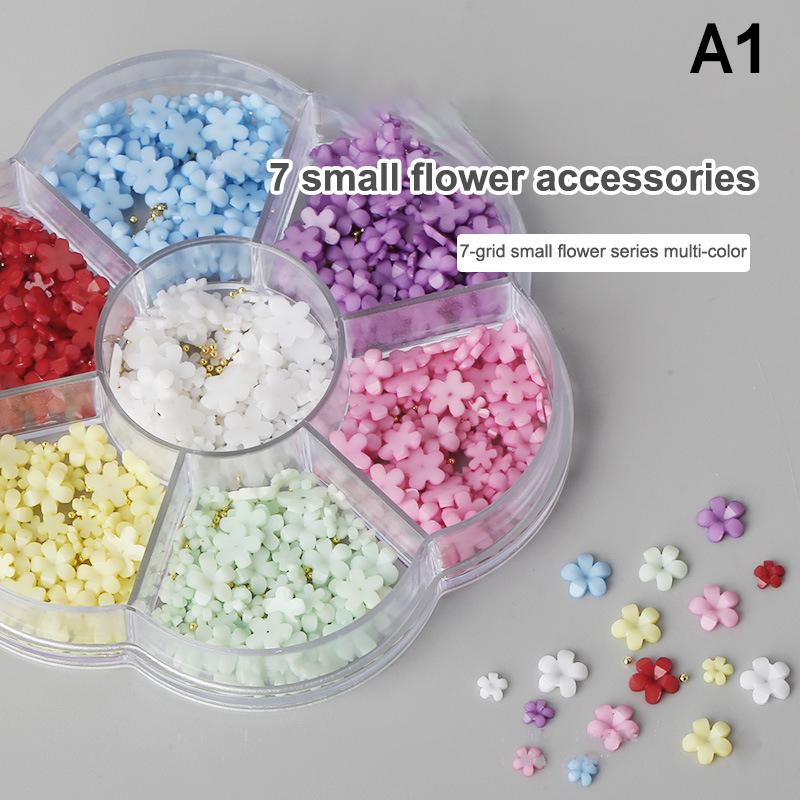 Nail Mini Flower Pearl Steel Balls Decoration Mixed Multicolour Various Size Resin Nail Charm Nail Art Enthusiasts High Quality
