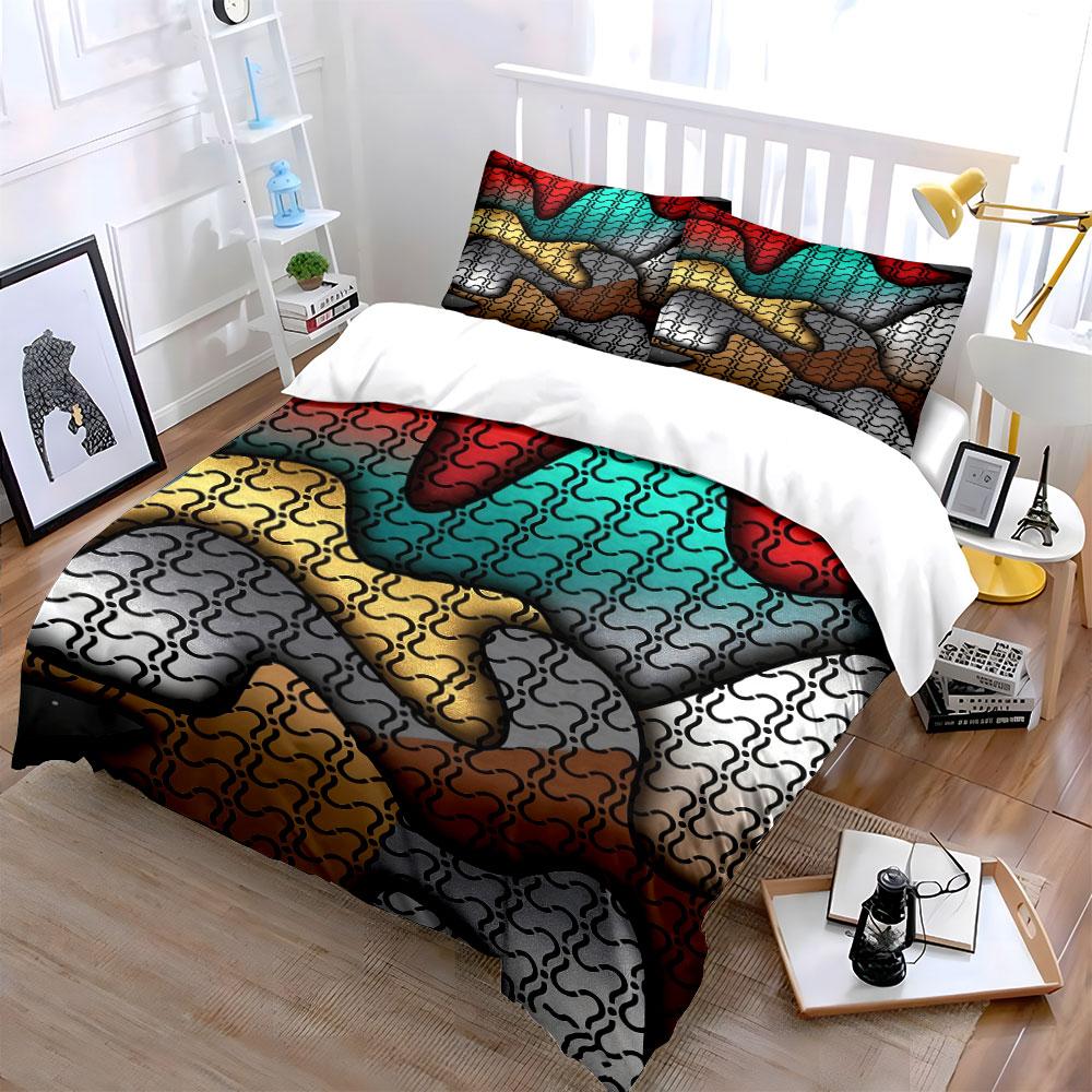 Abstract colored waves pattern. Bedding sets Duvet cover sets Duvet covers Pillowcases(1 * Duvet Cover 2 * Pillowcases without duvet insert)